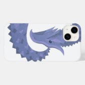 Blaugrauer Drache auf weiß Case-Mate iPhone Hülle (Rückseite (Horizontal))
