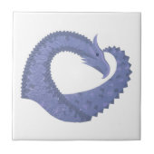 Blaugrauer Drache auf weiß Fliese (Vorderseite)