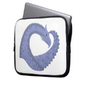 Blaugrauer Drache auf weiß Laptopschutzhülle (Vorderseite Links)