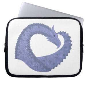 Blaugrauer Drache auf weiß Laptopschutzhülle