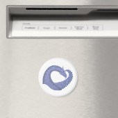 Blaugrauer Drache auf weiß Magnet (In Situ (Geschirrspüler))