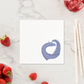 Blaugrauer Drache auf weiß Serviette (Beispiel)