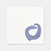 Blaugrauer Drache auf weiß Serviette (Vorderseite)