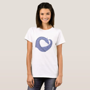 Blaugrauer Drache auf weiß T-Shirt