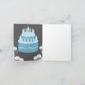 Blaugrauer Geburtstag  Einladung (Innenseite)