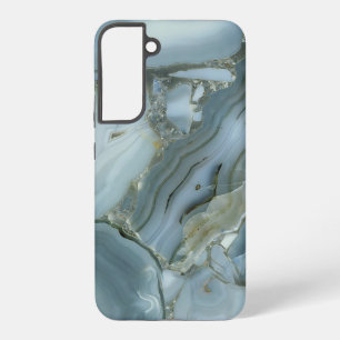 Blaugrauer Marmor mit Goldader Samsung Galaxy Hülle