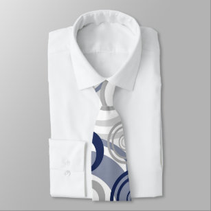 Blaugraues Abstraktes Circles-Muster Krawatte
