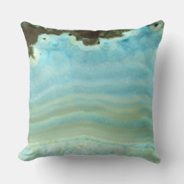 Blaugraues Agate Geode Felsgestein Kristallmuster Kissen