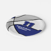 Blaugraues Basketball-Party Pappteller (Schrägansicht)