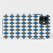 Blaugraues Diamantmosaikmuster Case-Mate iPhone Hülle (Rückseite (Horizontal))