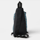 Blaugraues Diamantmuster mit Karos Crossbody Bag (Rückseite)