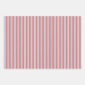 Blaugraues Fünf-Streifen-Muster mit lebender Koral Geschenkpapier Set (Vorderseite 3)