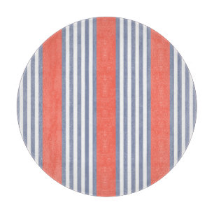 Blaugraues Fünf-Streifen-Muster mit lebender Koral Schneidebrett