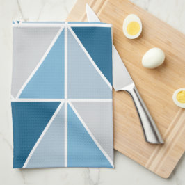 Blaugraues geometrisches Dreiecksmuster Geschirrtuch