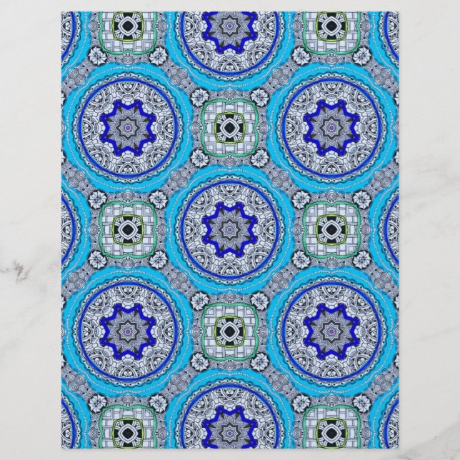 Blaugraues grünes Scrapbook (Vorderseite)