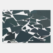 Blaugraues modernes geometrisches Muster Geschenkpapier Set (Vorderseite)
