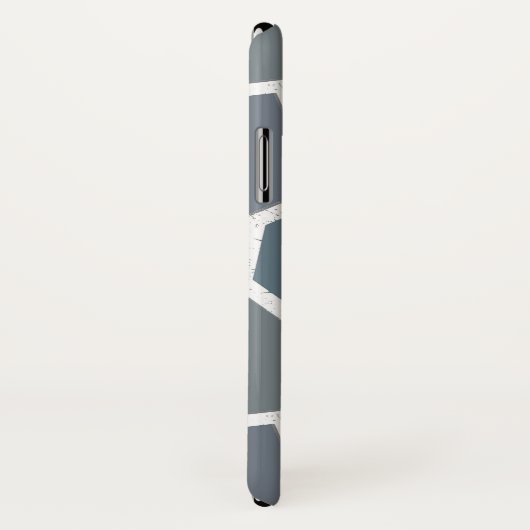 Blaugraues Mosaikmuster Case-Mate iPhone Hülle (Hinten/Rechts)