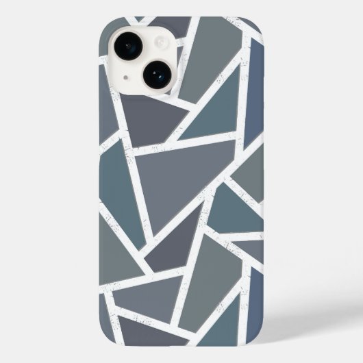 Blaugraues Mosaikmuster Case-Mate iPhone Hülle (Rückseite)