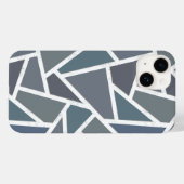 Blaugraues Mosaikmuster Case-Mate iPhone Hülle (Rückseite (Horizontal))
