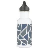 Blaugraues Mosaikmuster Edelstahlflasche (Links)