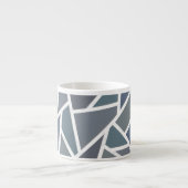 Blaugraues Mosaikmuster Espressotasse (Vorderseite)