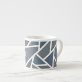 Blaugraues Mosaikmuster Espressotasse (Vorderseite Rechts)