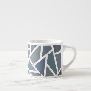 Blaugraues Mosaikmuster Espressotasse