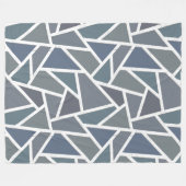 Blaugraues Mosaikmuster Fleecedecke (Vorderseite (Horizontal))