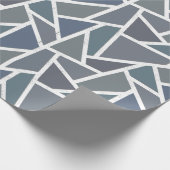 Blaugraues Mosaikmuster Geschenkpapier (Ecke)