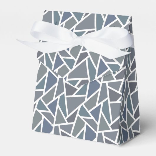 Blaugraues Mosaikmuster Geschenkschachtel (Vorderseite)