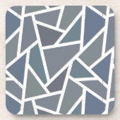 Blaugraues Mosaikmuster Getränkeuntersetzer (Vorderseite)
