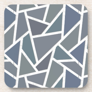 Blaugraues Mosaikmuster Getränkeuntersetzer
