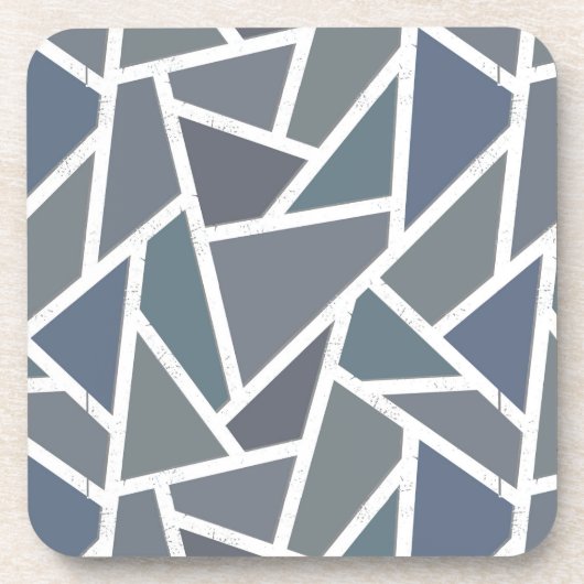 Blaugraues Mosaikmuster Getränkeuntersetzer (Vorderseite)