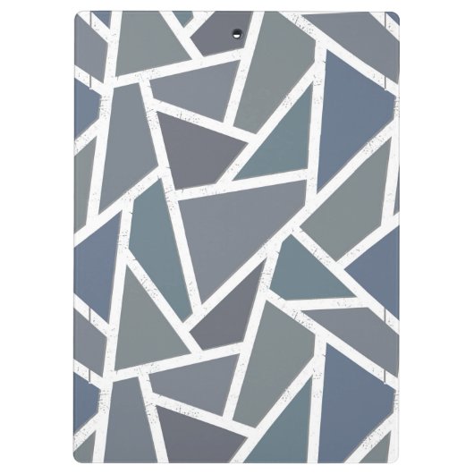 Blaugraues Mosaikmuster Klemmbrett (Rückseite)