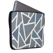 Blaugraues Mosaikmuster Laptopschutzhülle (Vorne Rechts)