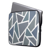 Blaugraues Mosaikmuster Laptopschutzhülle (Vorderseite Links)