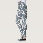 Blaugraues Mosaikmuster Leggings (Links)