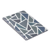 Blaugraues Mosaikmuster Notizblock (Rechte Seite)