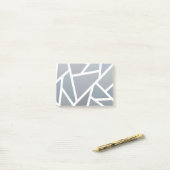 Blaugraues Mosaikmuster Post-it Klebezettel (Auf Schreibtisch)