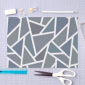 Blaugraues Mosaikmuster Seidenpapier (Handwerk)