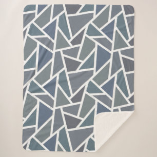 Blaugraues Mosaikmuster Sherpadecke