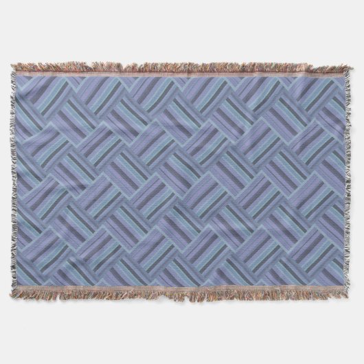 Blaugraues Muster der diagonalen Streifen Decke (Vorderseite)