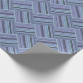 Blaugraues Muster der diagonalen Streifen Geschenkpapier (Ecke)