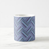 Blaugraues Muster der diagonalen Streifen Kaffeetasse (Mittel)