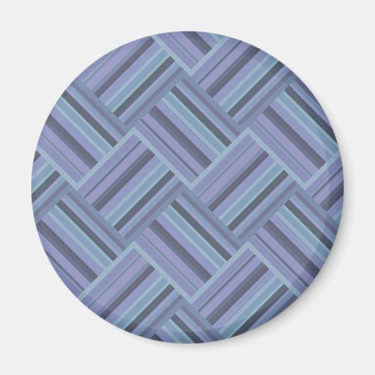 Blaugraues Muster der diagonalen Streifen Magnet (Vorne)