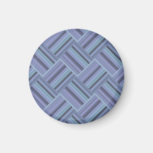 Blaugraues Muster der diagonalen Streifen Magnet (Vorne)
