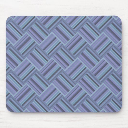 Blaugraues Muster der diagonalen Streifen Mousepad (Vorne)