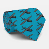 Blaugraues Propeller-Flugzeug Krawatte (Gerollt)