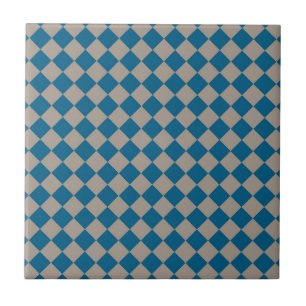 Blaugraues Schachbrett-Diamantmuster Fliese