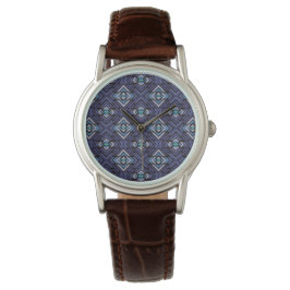 Blaugraues Südwest-Muster Armbanduhr